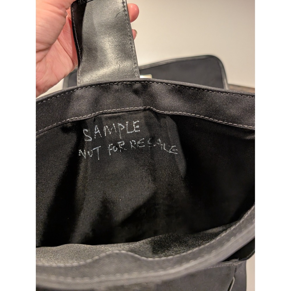 Vintage Coach Backpack Black Canvas Leather Trim Flap Large Utility Travel Bag - Picture 10 of 15
